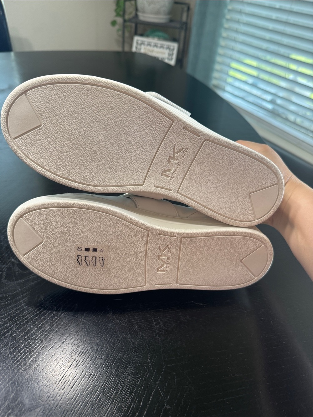 Michael Kors White Sneakers with Gold Heel Accent - Picture 8 of 13